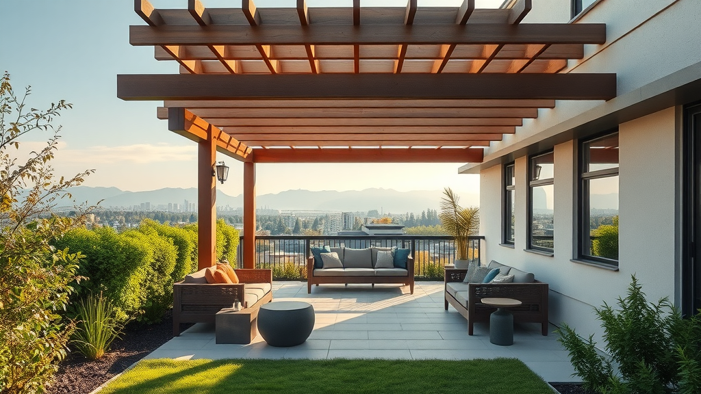 Smart Vancouver landscape design in urban outdoor living space with lush greenery