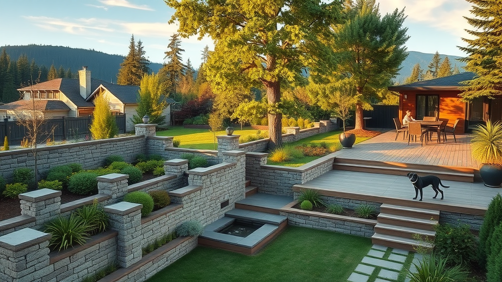 Backyard transformed with landscape design services in North Vancouver.