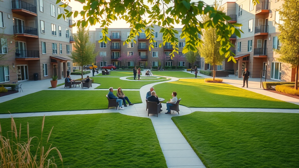 Strata landscape design construction creates inviting modern communal space