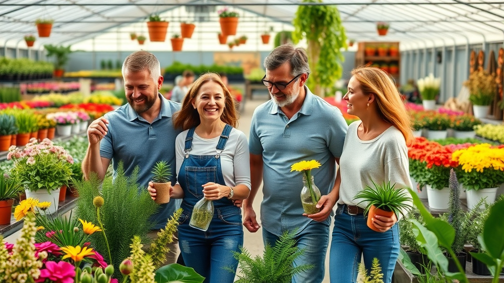 Family-run north vancouver nursery owners with unique plants and flowers in bright light