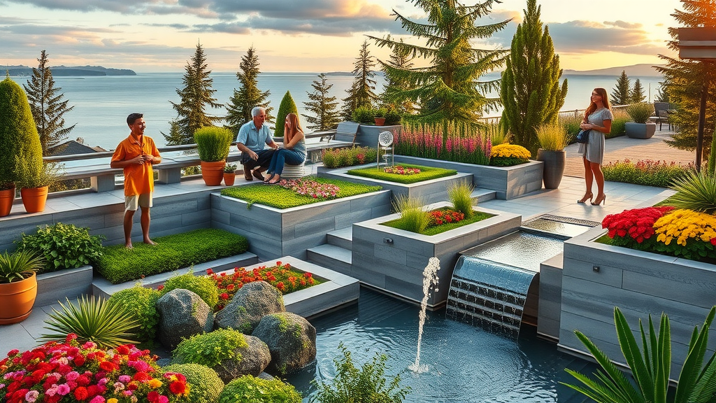 Vancouver landscape design highlighting sustainable multi-level family garden
