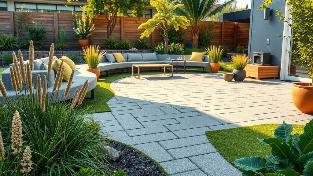 Eco-friendly permeable paver path and native plants in expert hardscape construction